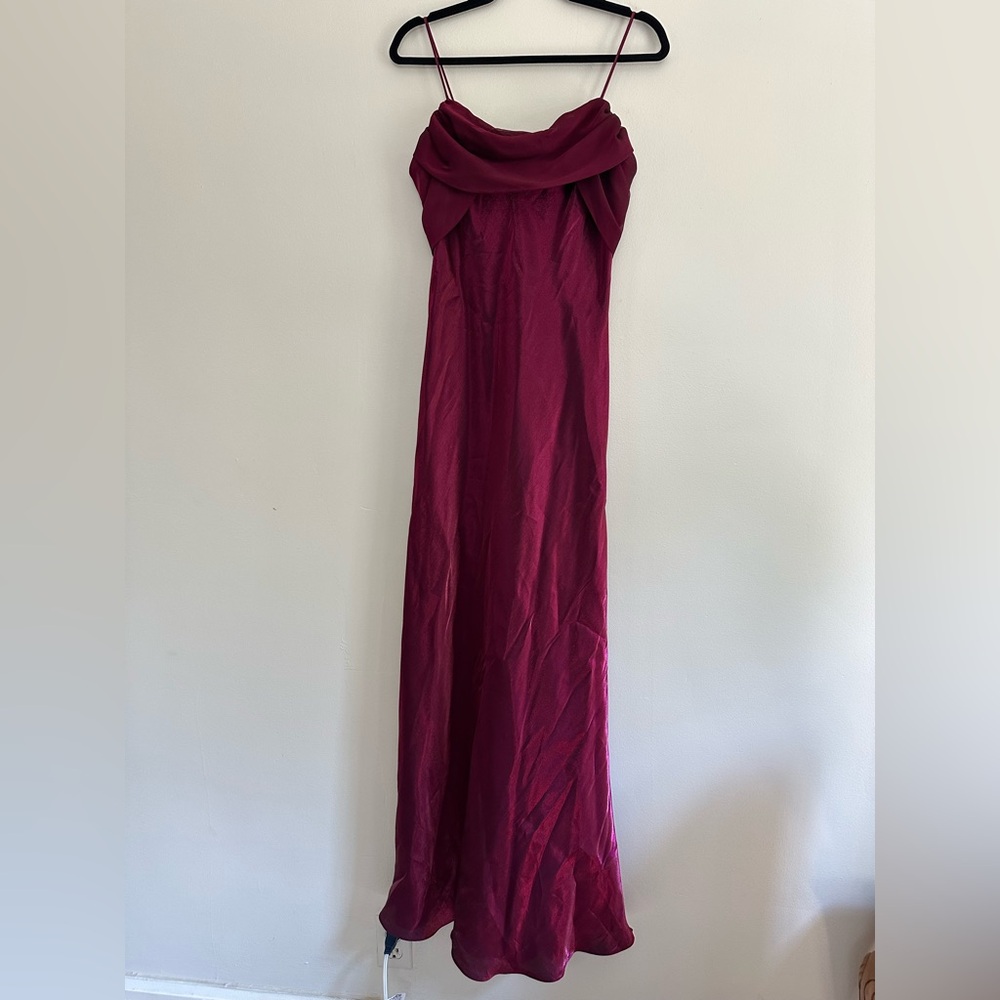 Betsy & Adam Deep Red Evening Dress